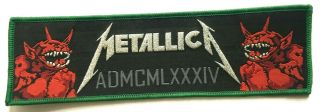 Metallica - Admcmlxxxiv - Stripe Woven Patch Rare Thrash Metal Aufnäher