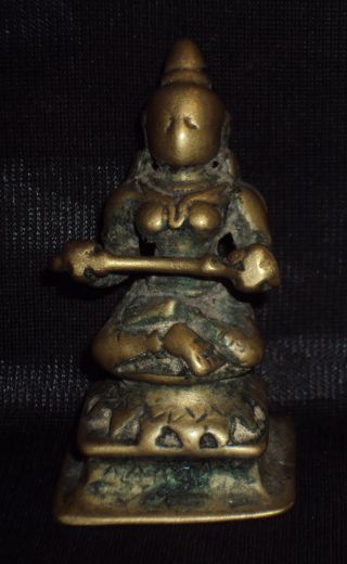 Antique Hindu Traditional Indian Ritual Bronze Statue Goddess Annapurna Rare 2