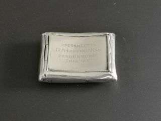 Solid Silver Edwardian Kidney Shaped Snuff Box Arthur Cook 1903 No Splits