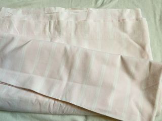VINTAGE 1960s Soft Pink & White Striped 100 Cotton Flat Sheet SINGLE 3