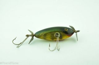 Vintage Creek Chub Baby Injured Minnow Antique Fishing Lure In Perch Et7