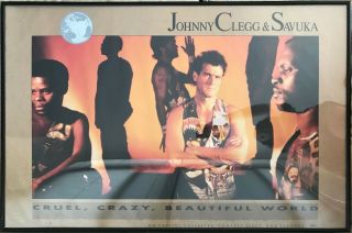 Johnny Clegg & Savuka Cruel,  Crazy,  World Poster 36x24 Framed