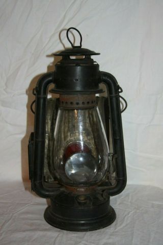 Antique Dietz Junior Side Lamp Red & Bullseye Lens