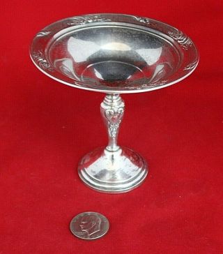 Vintage Frank Whiting Sterling Silver 185 Rose Of Sharon Pedestal Bowl 234g
