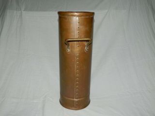 ANTIQUE COPPER FIRE EXTINGUISHER CANE STAND 3