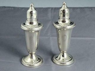 Empire 925 Sterling Silver Weighted Salt And Pepper Shakers Pair No Monogram
