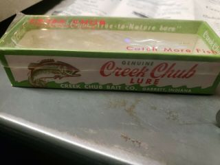 Vintage CCB Creek Chub Bait Co.  Pikie Fishing Lure Box w/Papers smaller 3