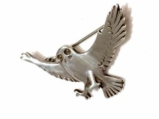 Rare Fantastic Vintage Ola Gorie Iona Scottish Silver Owl Brooch