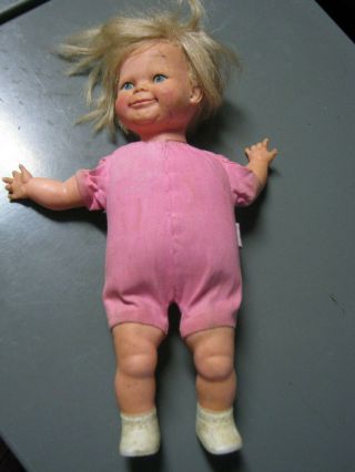 Vintage Ideal Baby Doll Pull String Head & Legs Move 10 " Thumbelina Great