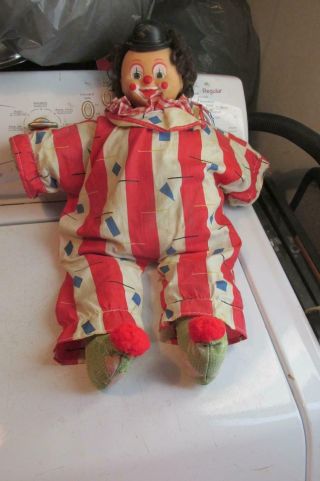 Vintage Creepy Killer Clown Doll.  Before Chucky Was He Was.  1960 