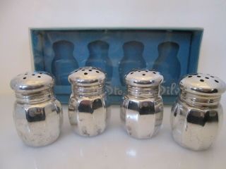 Vintage Empire Sterling Individual Small Salt & Pepper Shakers Set 4