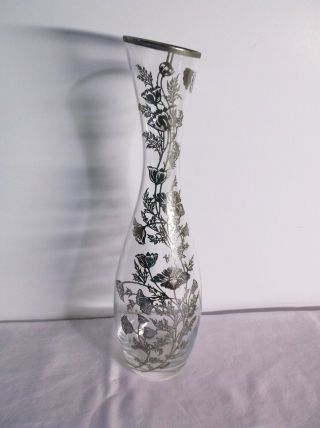Vintage Silver City Glass Co Sterling Silver Overlay Elegant Crystal Bud Vase