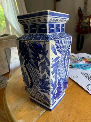Large Blue And White Vase