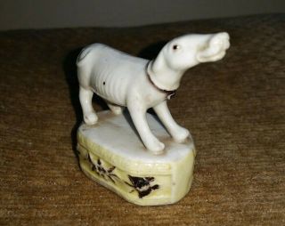 Antique Chinese (?) Dog Blanc De Chine Porcelain Hound Pottery 19th Century
