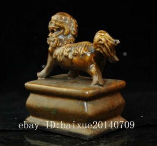 CHINESE old PORCELAIN lion statue seal b02 3