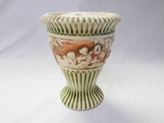 Antique Roseville Pottery Donatello Ceramic Vase W/ Frog – 92519d