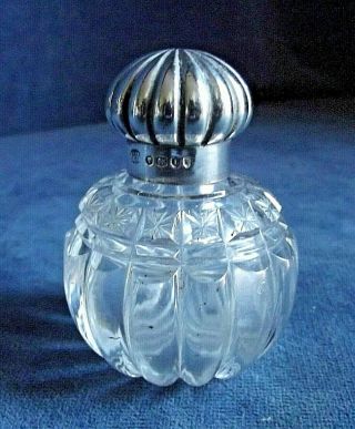 Petite Solid Silver Topped Lotion / Scent Bottle London 1886