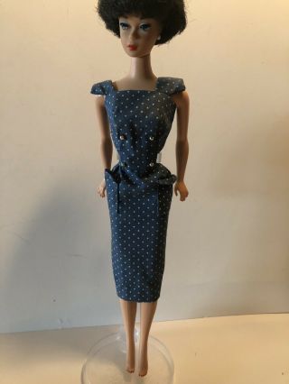 Vintage Barbie Blue Polka Dot Sheath Pak Dress Early 1960s
