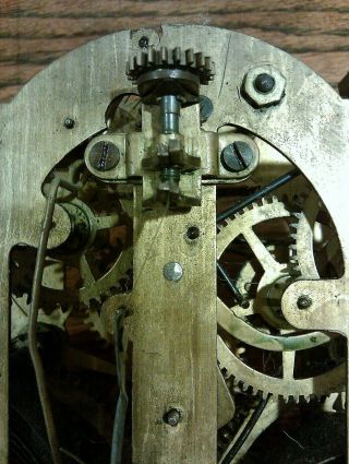 1882 Antique Ansonia Cast Iron Mantle Table Clock Movement Needs Escapement