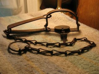 1 1/2 Newhouse Oneida Community Riveted Pan Trap Antique Vintage
