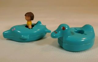 Vintage Polly Pocket Bathtime Soap Dish Boy And 2 Floats Bath Time 1990