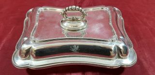 An Antique Silver Plated Tureen Dish By William Hutton & Sons.  Engraved Dragon.