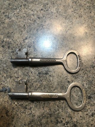 Yale Skeleton Keys Solid Steel Antique Vintage made in U.  S.  A. 2