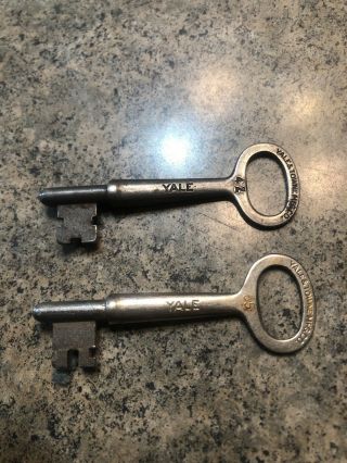 Yale Skeleton Keys Solid Steel Antique Vintage made in U.  S.  A. 3