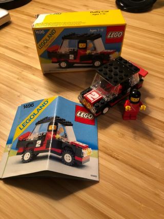Vintage Lego Classic Town 1496 Rally Car,  With Instructions And Box
