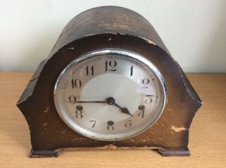 Antique Wooden Mantle Clock Westminster Chimes Made By The Enfield Clock Company