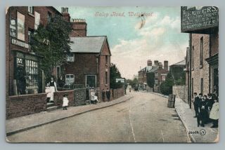 Salop Road Welshpool Wales—rare Antique Postcard—burton Ales Beer Sign 1913