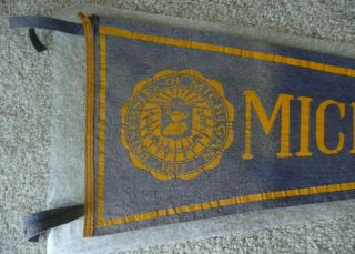 Antique University Of Michigan Wolverines Felt Pennant Souvenir Flag 1930 