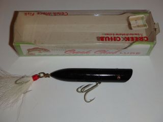 Vintage Creek Chub Striper Strike 2500 All Black Fishing Lure Nib