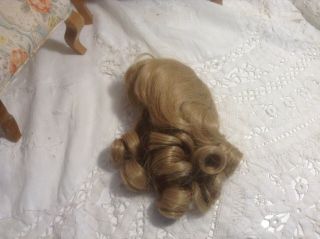 Vintage Blonde Human Hair Doll Wig - 13 - 14 " Circumference