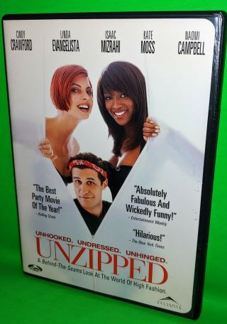 Unzipped (dvd,  2004) Cindy Crawford Kate Moss Naomi Campbell Rare Oop Disc