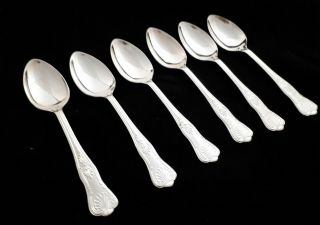 6 Fine Quality Vintage English Silver Plated Epns Kings Pattern Tea Spoons Vgc