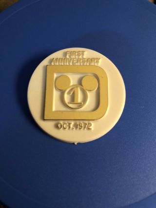 Very Rare Walt Disney World 1st Anniversary Oct.  1972 Pin