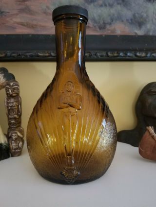 Rare Arrowhead (indian) Amber Glass Spring Water Bottle Circa 1930