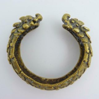 Antique Chinese Bronze Double Dragon Bangle,  19th Century