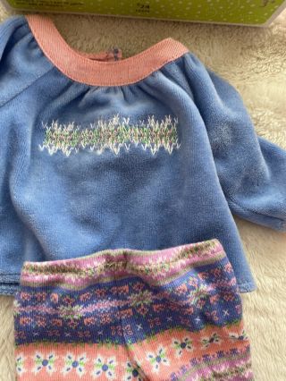 American Girl Rare Bitty Baby Twin Snowy Dreams Pajamas Slippers 4pc Euc