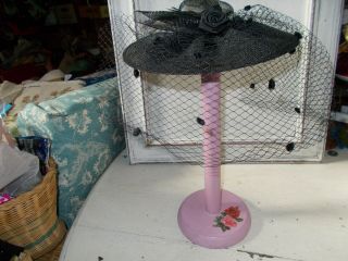 Vintage wooden hat display stand millinery stand painted with Annie Sloan paint 2