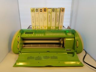 Cricut Expression Rare Green 24 " Craft Cutting Machine With 8 Cartridges.