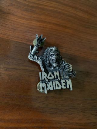 Iron Maiden No Prayer For The Dying Pewter Rare Metal Pin Badge