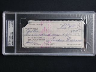 Ted Williams Psa/dna Certified Signed Personal Check Autograph Rare 83285060