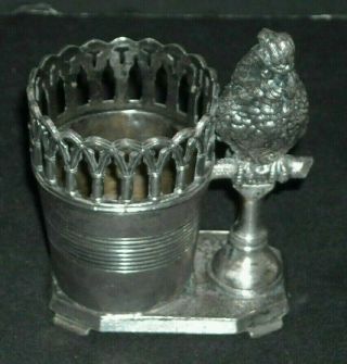 Antique Silver Plate Figural Parrot Toothpick Holder 2694 James W Tufts Boston