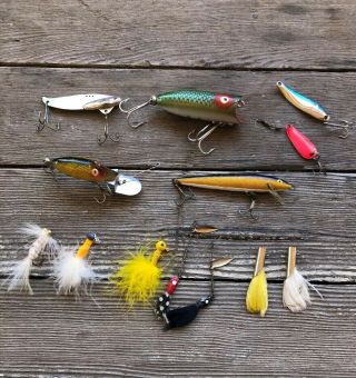 Vintage Fish Hooks Lures Heddon,  Rapala,  Weber,  Fishing
