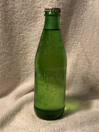 Rare Full 10oz Mountain Dew Hillbilly No Deposit Textured Soda Bottle