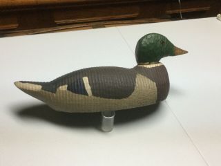 Antique all wood Duck Decoy with glass eyes 2