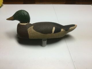 Antique all wood Duck Decoy with glass eyes 3
