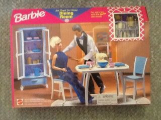 1998 Barbie So Real So Now Dining Room Euc